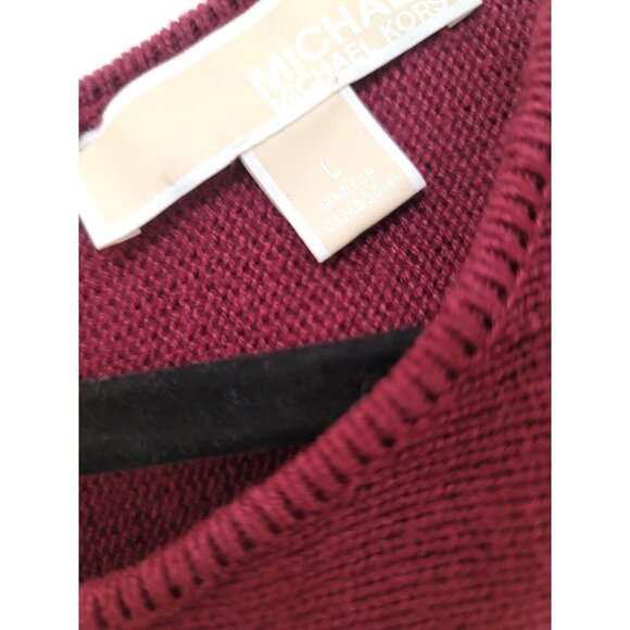MICHAEL KORDS Women's Long Sleeve Burgundy Sweater With Back Zipper Closure - Picture 9 of 11